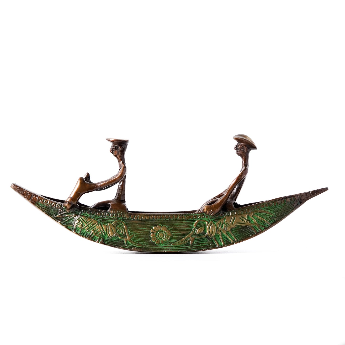 Boat with Oarsmen, Vintage Curio Decor, Brass | VARYRA - VARYRA