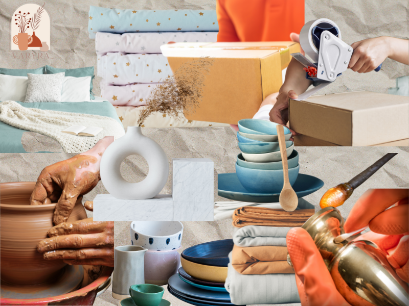 online seller of handmade ceramic crockery, brass decor items, premium glasses, bedding and bed sheets, home decor items. All India delivery, cash on delivery also available at varyra.com