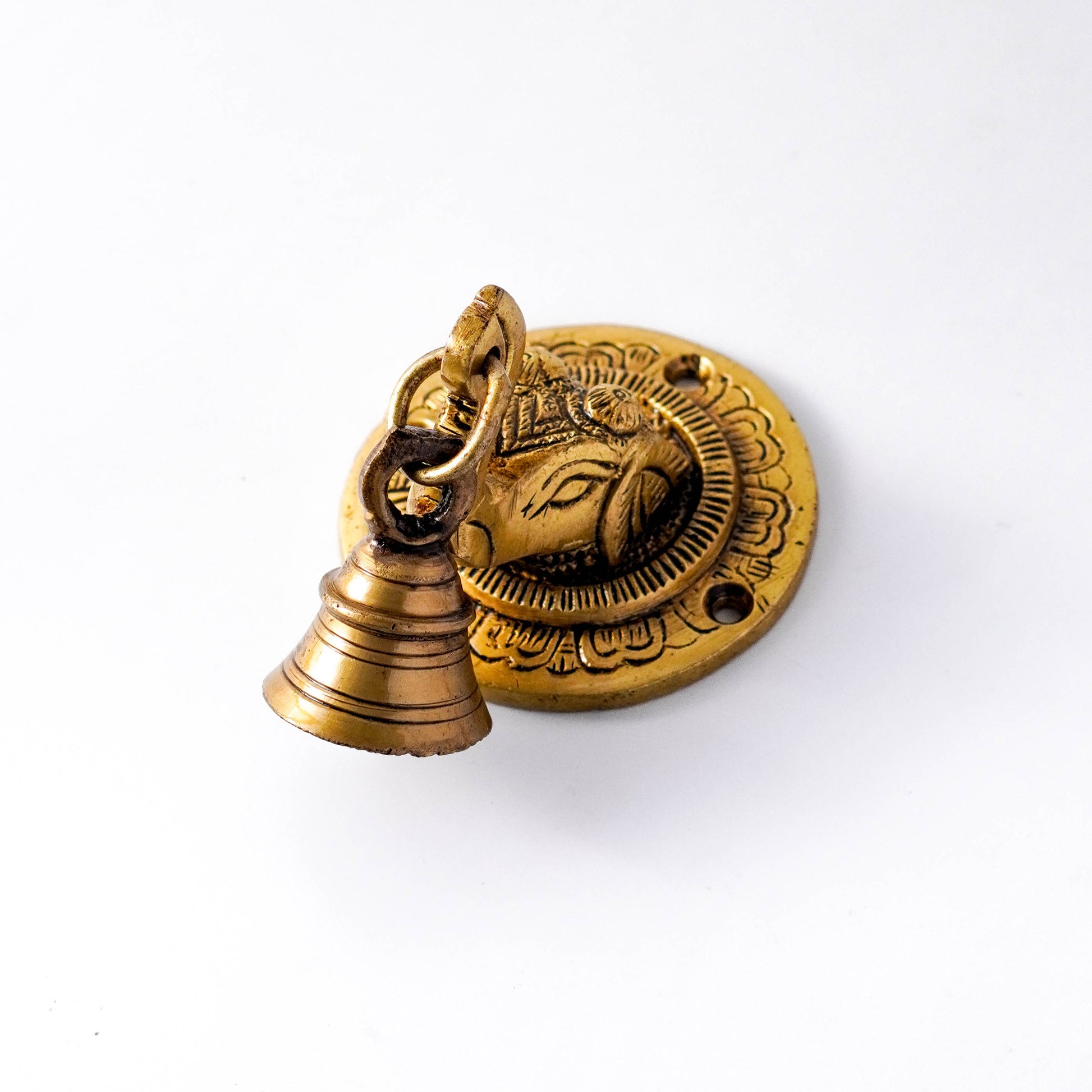 Brass Elephant Face Wall Hanging Bell Decorative – Dharayati